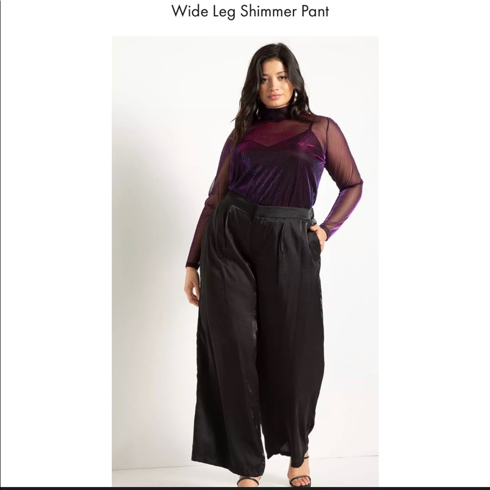 Eloquii Wide Leg Shimmer Pant - Plus Size